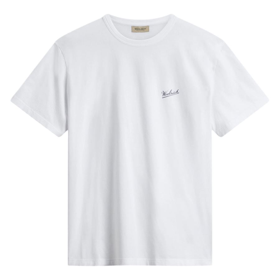 T-shirt maniche corte in puro cotone con logo da uomo Woolrich | CFWOTE01448041